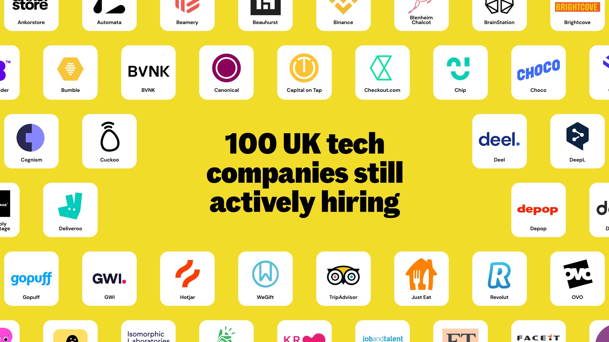 100 UK tech companies still actively hiring