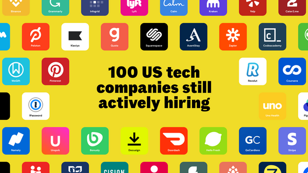 100 US tech companies still actively hiring